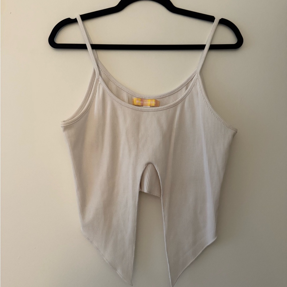 Urban Outfitters White Asymmetrical Cropped Camisole